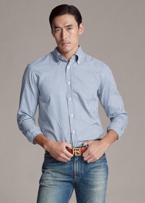 Koszule Ralph Lauren Gingham Shirt Męskie Niebieskie | EJMB8693