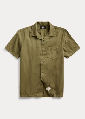 Koszule Ralph Lauren Herringbone Twill Camp Shirt Męskie Oliwkowe | ZQOX5951