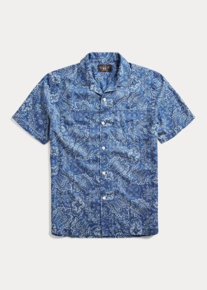 Koszule Ralph Lauren Indigo Bandanna-Print Shirt Męskie Indygo | QTAR0901