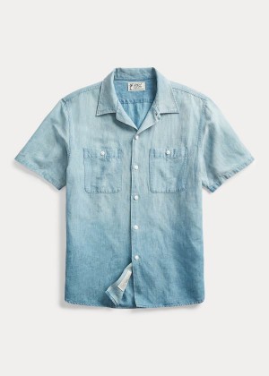 Koszule Ralph Lauren Indigo Selvedge Chambray Shirt Męskie Niebieskie Niebieskie | LSYW6335