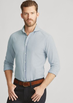 Koszule Ralph Lauren Keaton Tailored Chambray Shirt Męskie Niebieskie Niebieskie | OZTA9878