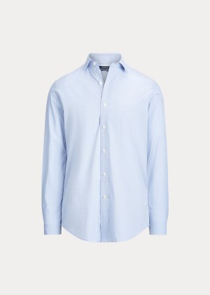 Koszule Ralph Lauren Performance Stretch Shirt Męskie Niebieskie Białe | CDLT8083