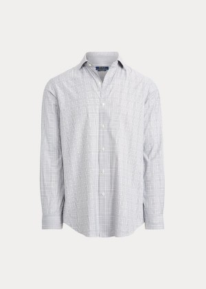 Koszule Ralph Lauren Performance Twill Shirt Męskie Szare Fioletowe | AHQA6923