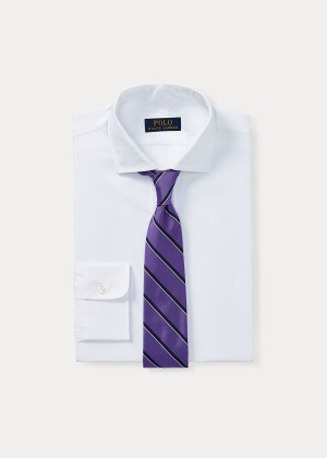 Koszule Ralph Lauren Poplin Spread-Collar Shirt Męskie Białe | GVHF0617