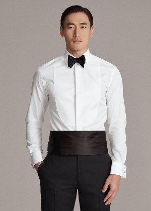 Koszule Ralph Lauren Poplin Tuxedo Shirt Męskie Białe | CGHJ4041