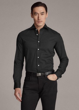 Koszule Ralph Lauren RLX Tailored Fit Stretch Shirt Męskie Czarne | RRHD5205