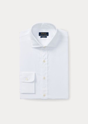 Koszule Ralph Lauren Slim-Fit Poplin Estate Shirt Męskie Białe | FTGJ9842