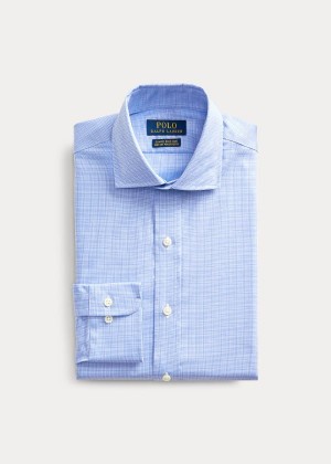 Koszule Ralph Lauren Slim Fit Easy Care Shirt Męskie Niebieskie Białe | QAIT4304