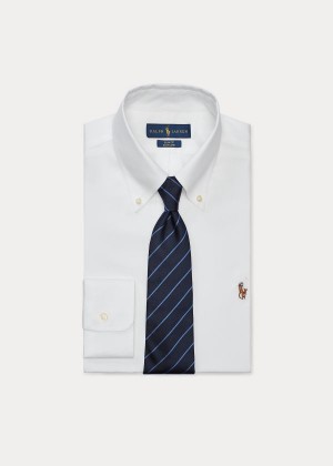 Koszule Ralph Lauren Slim Fit Oxford Shirt Męskie Białe | FYRT0010