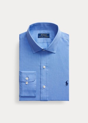 Koszule Ralph Lauren Slim Fit Poplin Shirt Męskie Niebieskie Białe | BRKU7111