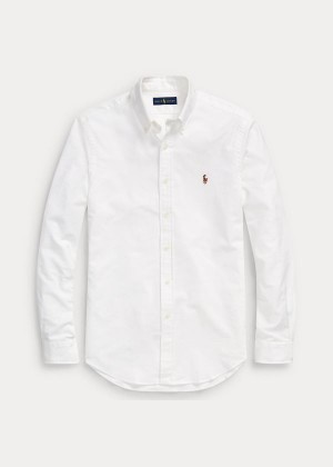 Koszule Ralph Lauren Slim Fit Stretch Oxford Shirt Męskie Białe | ASBI4996