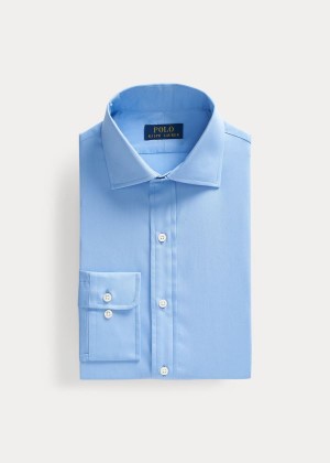 Koszule Ralph Lauren Solid Poplin Regent Shirt Męskie Niebieskie | ZBWV4084