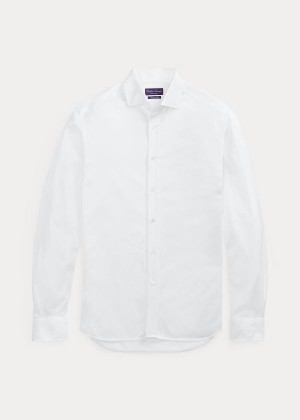 Koszule Ralph Lauren Tailored Fit Knit Shirt Męskie Białe | HEMH2947