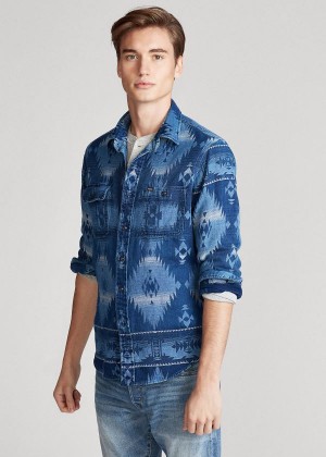 Koszule Ralph Lauren The Indigo Southwestern Shirt Męskie Indygo Kolorowe | RAII4686