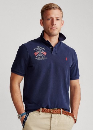 Koszulki Polo Ralph Lauren Classic Fit Americana Polo Męskie Granatowe | ETKL4135