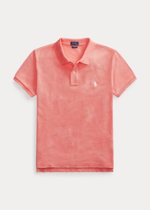 Koszulki Polo Ralph Lauren Classic Fit Frayed Polo Shirt Damskie Koralowe Białe | HLOM5228