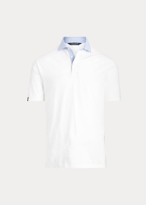 Koszulki Polo Ralph Lauren Classic Fit Jersey Polo Shirt Męskie Białe | ARGM9761