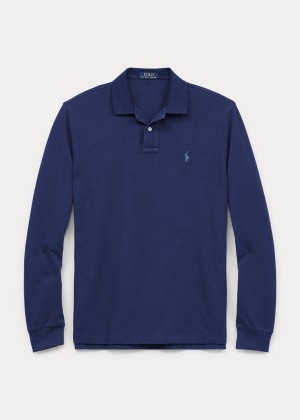 Koszulki Polo Ralph Lauren Classic Fit Long-Sleeve Polo Męskie Granatowe | FWIW9753