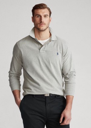 Koszulki Polo Ralph Lauren Classic Fit Long-Sleeve Polo Męskie Szare | ZFLT3548