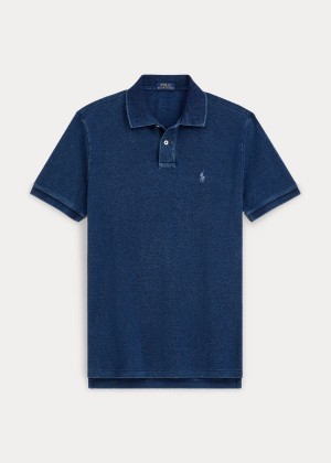 Koszulki Polo Ralph Lauren Classic Fit Mesh Polo Shirt Męskie Ciemny Indygo | VXCG3623