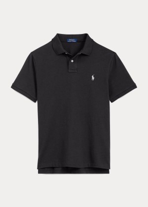 Koszulki Polo Ralph Lauren Classic Fit Mesh Polo Shirt Męskie Czarne | WOQG6707