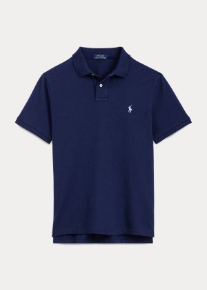 Koszulki Polo Ralph Lauren Classic Fit Mesh Polo Shirt Męskie Granatowe | JBHY0932