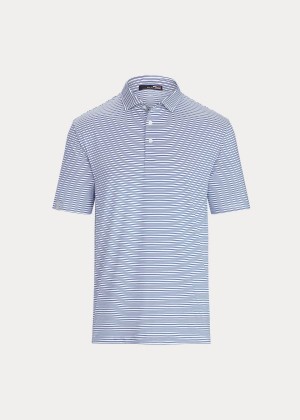 Koszulki Polo Ralph Lauren Classic Fit Performance Polo Męskie Białe Królewski Niebieski | DGQW8160