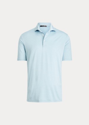 Koszulki Polo Ralph Lauren Classic Fit Performance Polo Męskie Niebieskie Białe | JCGK9202