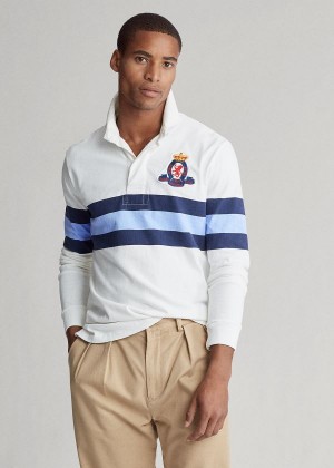 Koszulki Polo Ralph Lauren Classic Fit Rugby Shirt Męskie Białe Kolorowe | DDKM8369