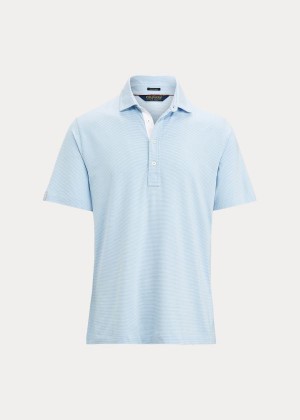 Koszulki Polo Ralph Lauren Classic Fit Stretch Lisle Polo Męskie Niebieskie Białe | YACQ8225