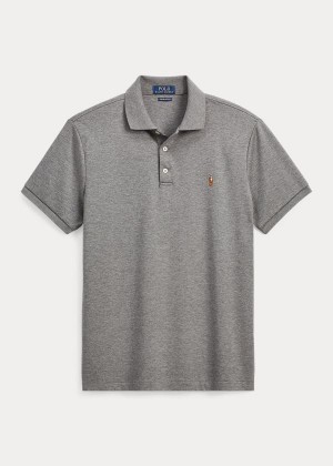 Koszulki Polo Ralph Lauren Classic Fit Soft Cotton Polo Męskie Szare | SAKF7409