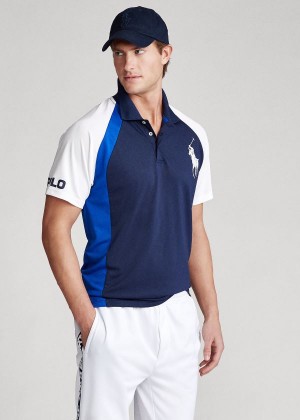 Koszulki Polo Ralph Lauren Classic Fit Tech Piqu? Polo Męskie Granatowe Kolorowe | TDXF4582