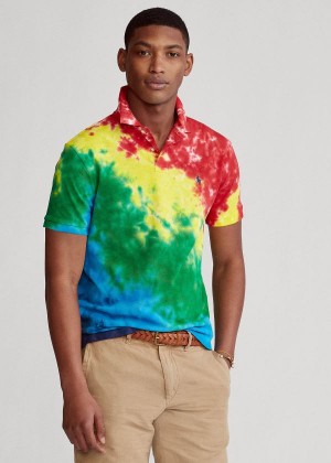 Koszulki Polo Ralph Lauren Custom Slim Fit Tie-Dye Polo Męskie Kolorowe | RGPE3273