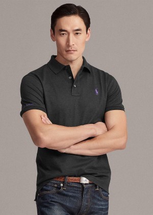 Koszulki Polo Ralph Lauren Custom Slim Fit Piqu? Polo Męskie Jasny Szare | VVLZ3192