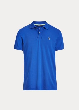 Koszulki Polo Ralph Lauren Custom Slim Performance Polo Męskie Królewski Niebieski Niebieskie | EUSE5778