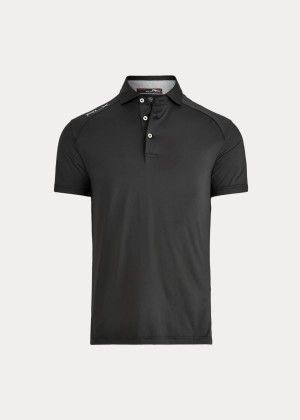 Koszulki Polo Ralph Lauren Custom Slim Performance Polo Męskie Czarne | CTEQ8497