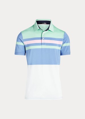 Koszulki Polo Ralph Lauren Custom Slim Performance Polo Męskie Niebieskie | EBKE3512