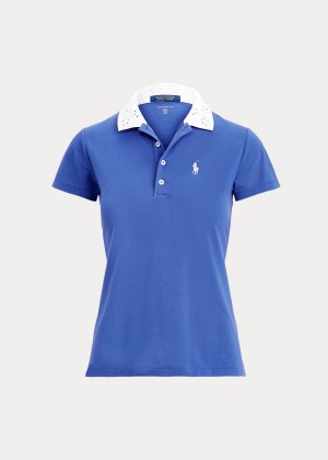 Koszulki Polo Ralph Lauren Eyelet Golf Polo Shirt Damskie Królewski Niebieski Granatowe | YQUU8223