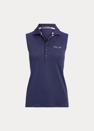 Koszulki Polo Ralph Lauren Performance Golf Polo Damskie Granatowe Białe | CLJE1185