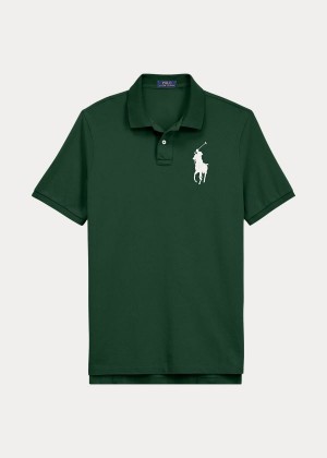 Koszulki Polo Ralph Lauren Slim Fit Mesh Polo Shirt Męskie Zielone | WTLA9679