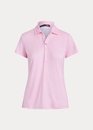 Koszulki Polo Ralph Lauren Two-Tone Mesh Golf Polo Damskie Różowe Białe | NSKS9110