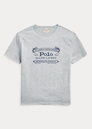 Koszulki Ralph Lauren Classic Fit Graphic T-Shirt Męskie Szare | QBNN8770