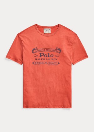 Koszulki Ralph Lauren Classic Fit Graphic T-Shirt Męskie Pomarańczowe | JCTV6493