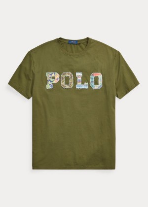 Koszulki Ralph Lauren Classic Fit Logo T-Shirt Męskie Ciemny Oliwkowe | OCJI6078