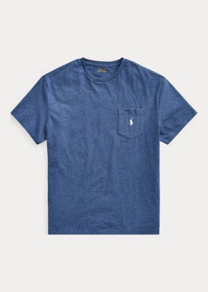 Koszulki Ralph Lauren Classic Fit Pocket T-Shirt Męskie Niebieskie | CXQA4560