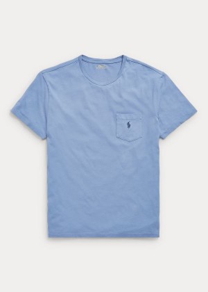 Koszulki Ralph Lauren Classic Fit Pocket T-Shirt Męskie Niebieskie | ZDUS6243