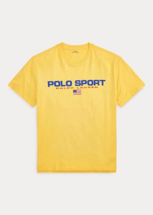 Koszulki Ralph Lauren Classic Fit Polo Sport T-Shirt Męskie Żółte | MAMN7373