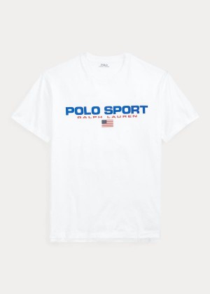 Koszulki Ralph Lauren Classic Fit Polo Sport T-Shirt Męskie Białe | HDGW9630