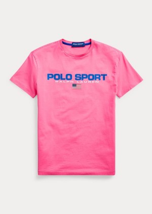 Koszulki Ralph Lauren Classic Fit Polo Sport T-Shirt Męskie Różowe | MECV6040