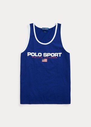 Koszulki Ralph Lauren Classic Fit Polo Sport Tank Męskie Królewski Niebieski Niebieskie | MOLO0476